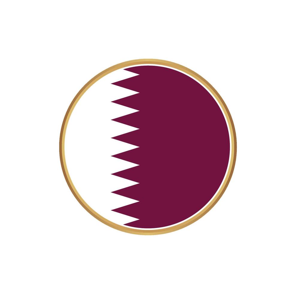 bandera qatar con marco dorado vector