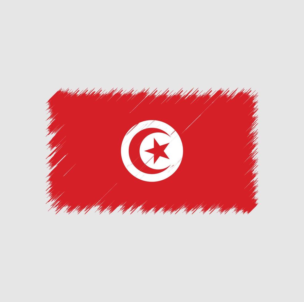 Tunisia flag brush stroke. National flag vector