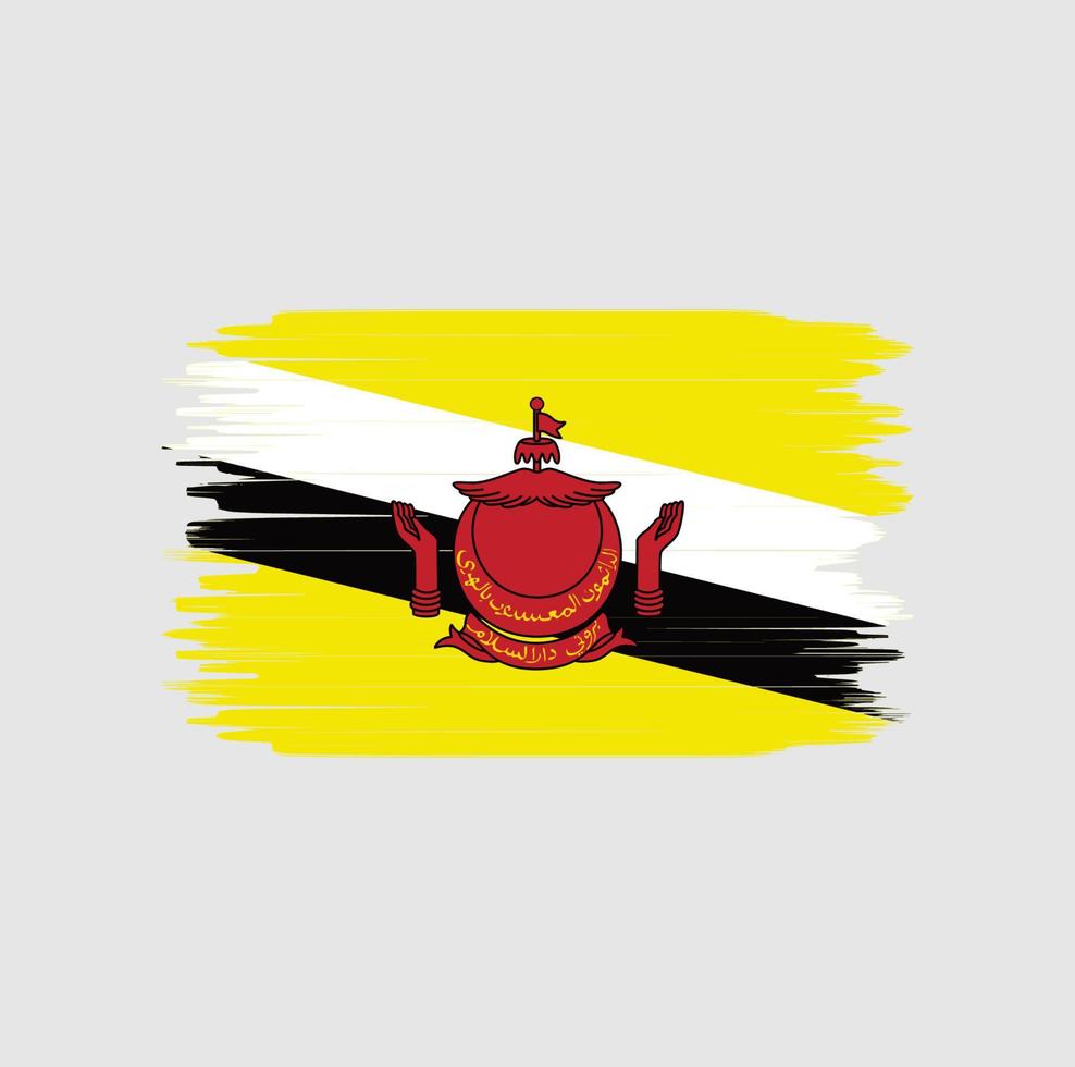 Brunei flag brush stroke. National flag vector