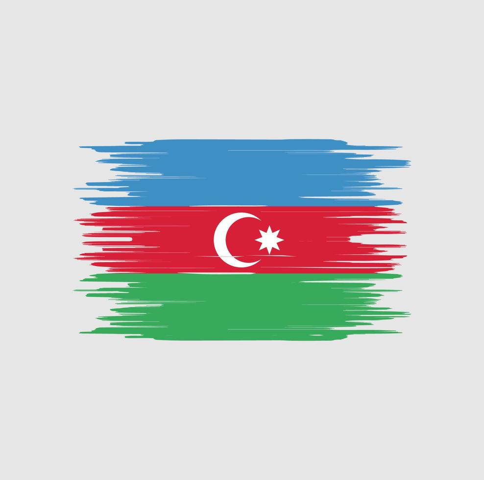 Azerbaijan flag brush stroke. National flag vector