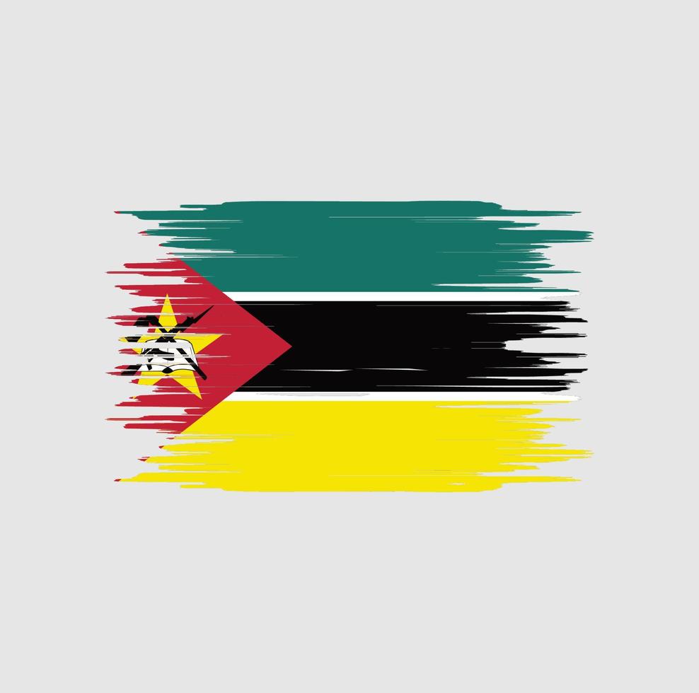 Mozambique flag brush stroke. National flag vector