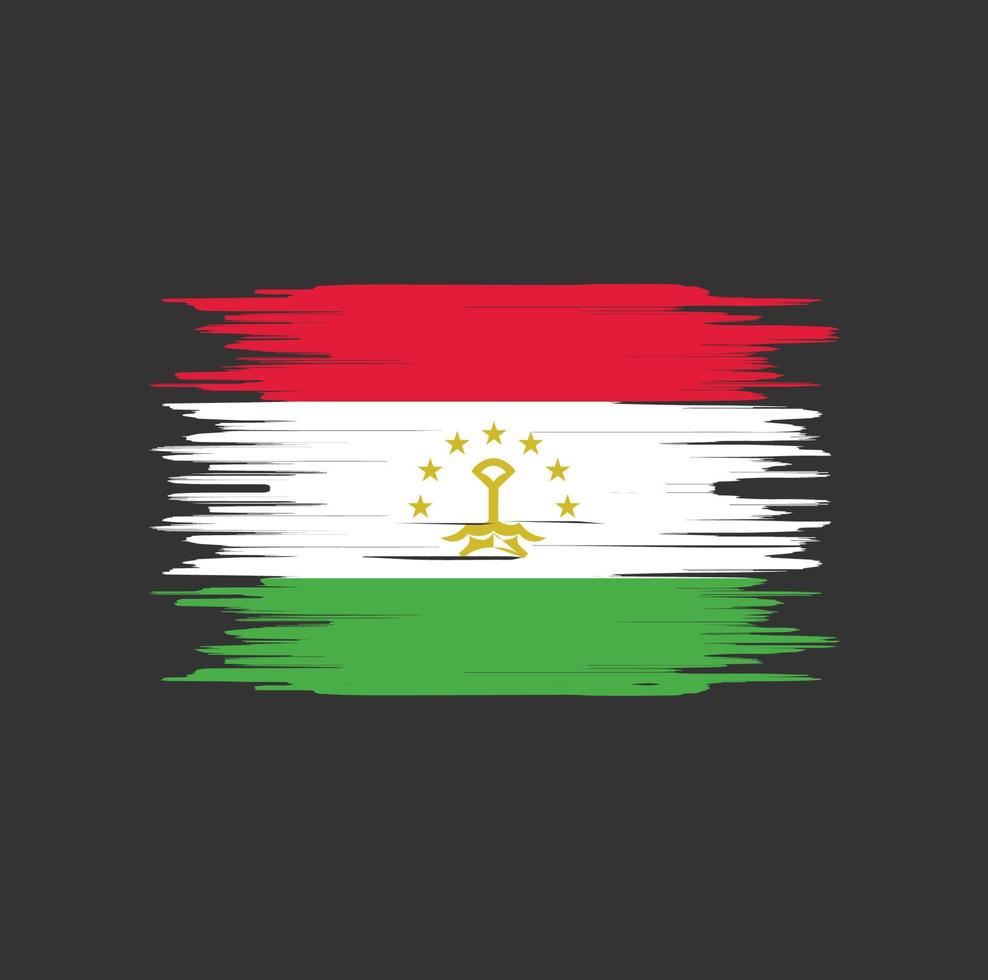trazo de pincel de bandera de tayikistán. bandera nacional vector
