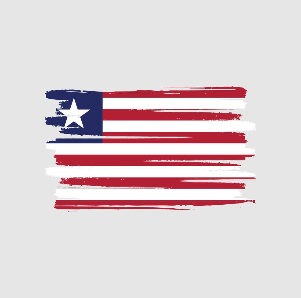 trazos de pincel de bandera de liberia vector