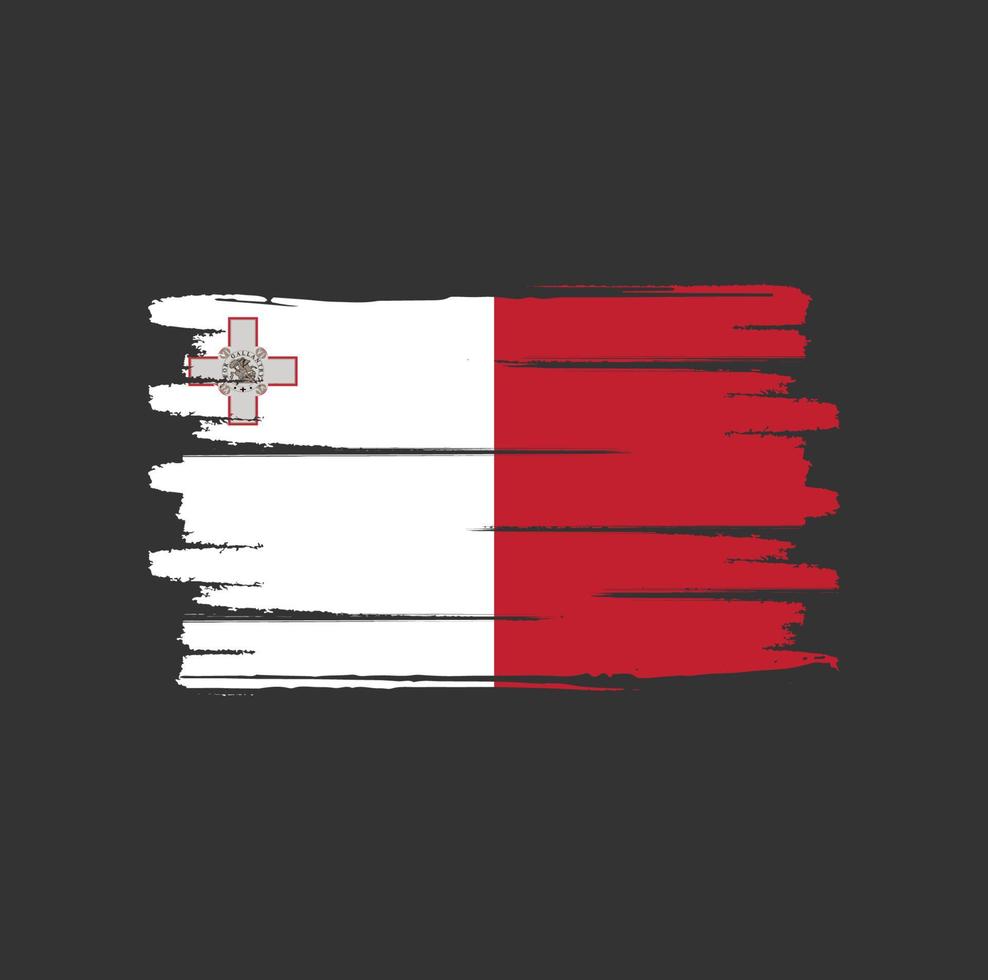 Malta flag brush strokes vector