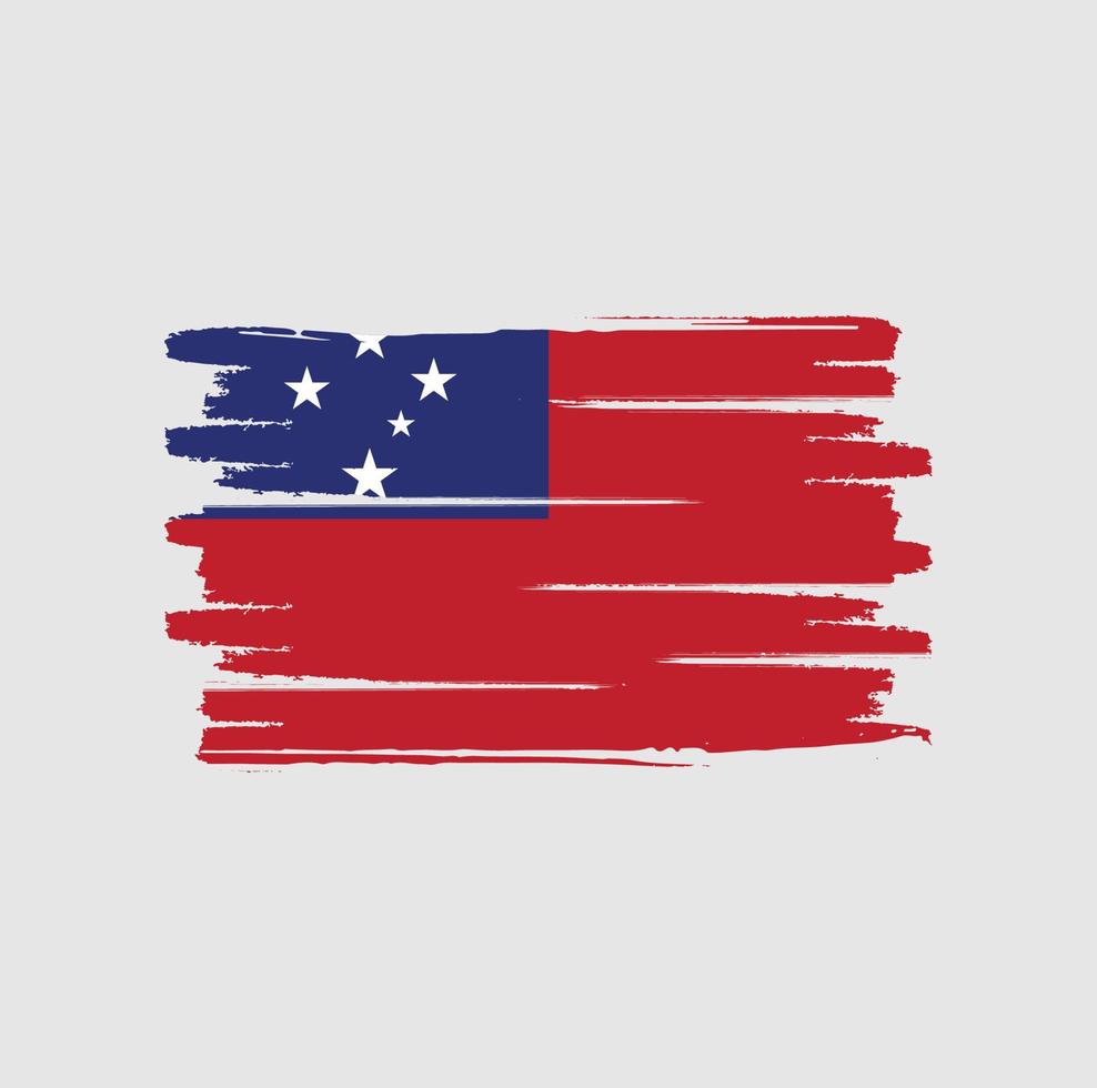 Samoa flag brush strokes vector