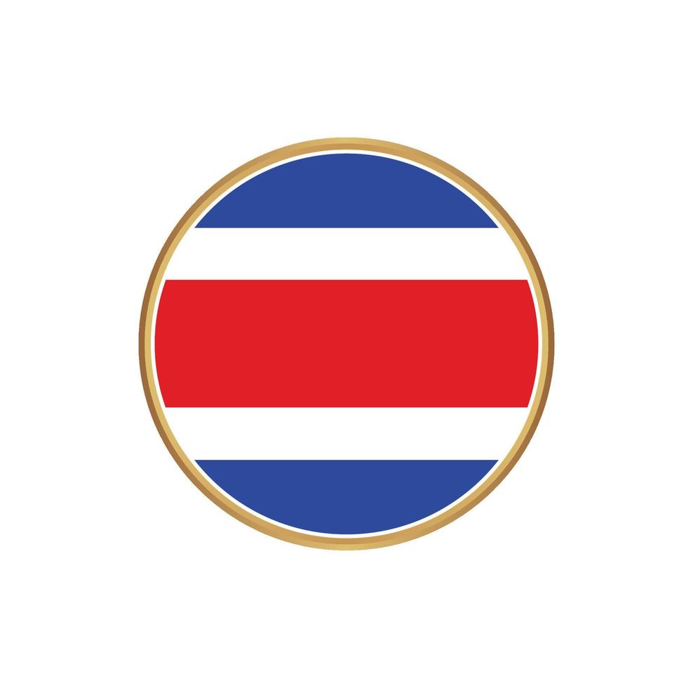 Costa Rica flag with golden frame vector
