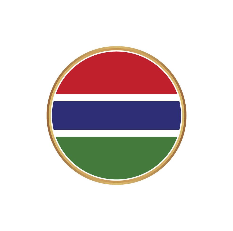 bandera de gambia con marco dorado vector