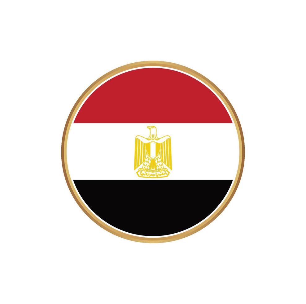 bandera de egipto con marco dorado vector