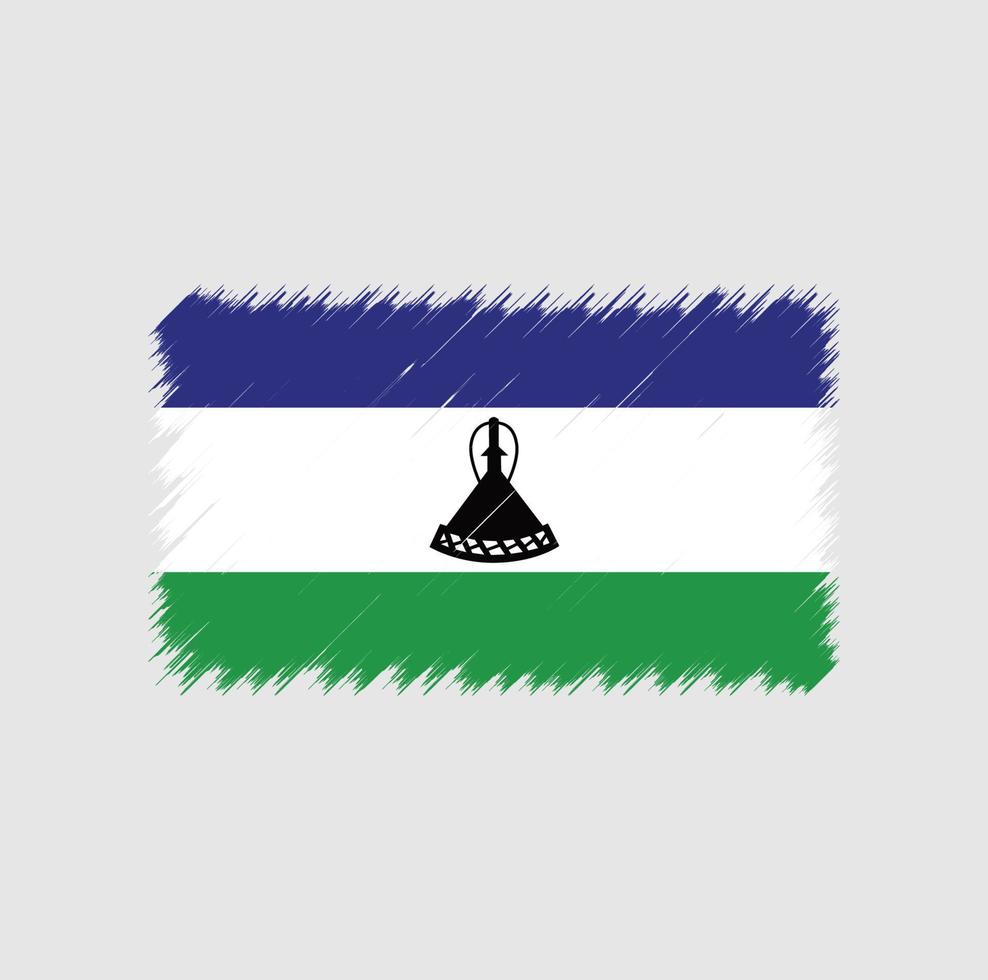 Lesotho flag brush stroke. National flag vector