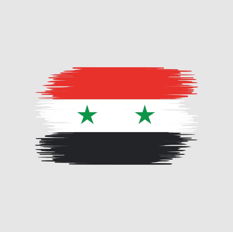 Trazo de pincel de la bandera de Siria. bandera nacional vector