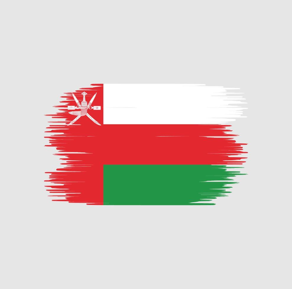 Oman flag brush stroke. National flag vector