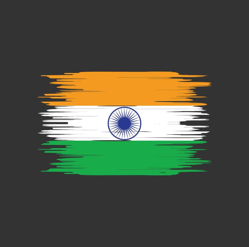 trazo de pincel de la bandera india. bandera nacional vector