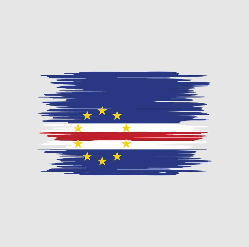 trazo de pincel de bandera de cabo verde. bandera nacional vector