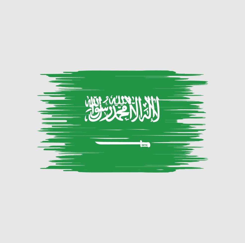 trazo de pincel de la bandera de arabia saudita. bandera nacional vector