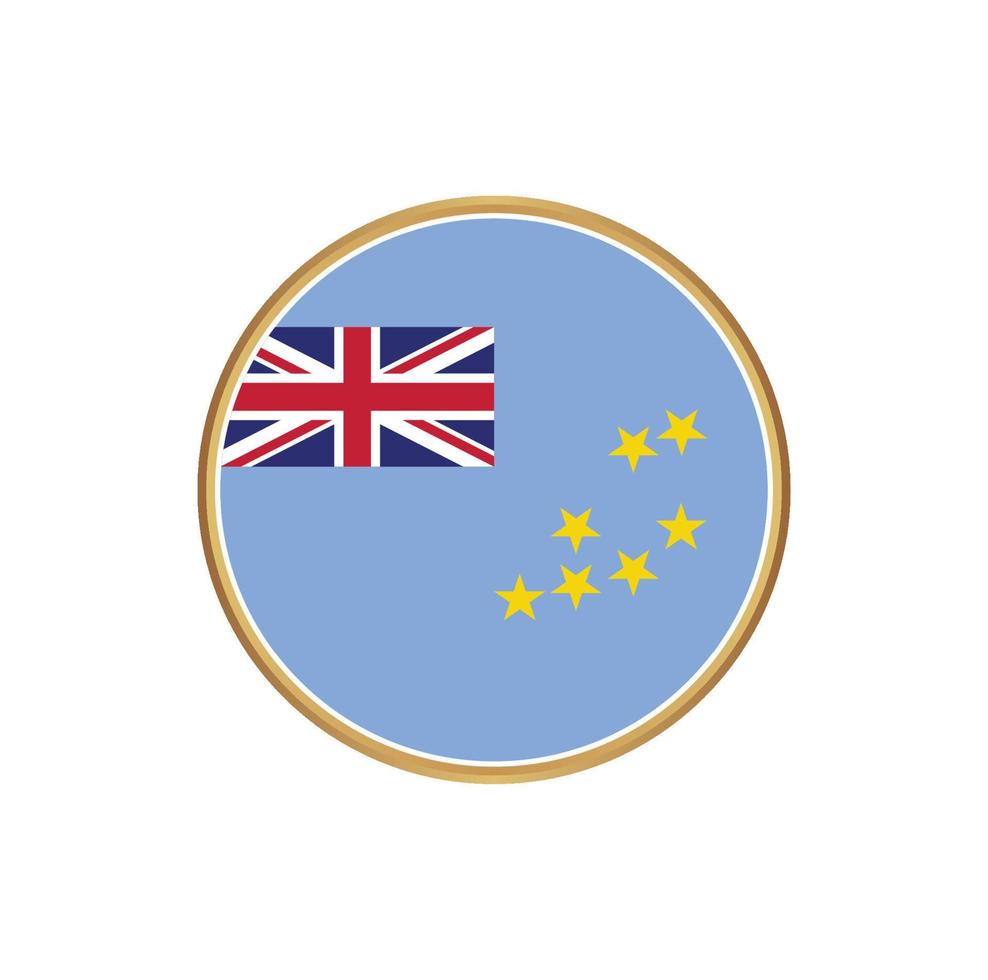 Tuvalu flag with golden frame vector