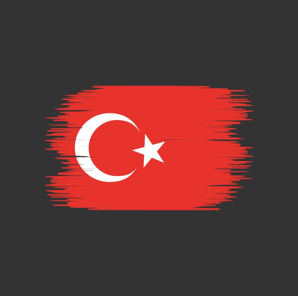 trazo de pincel de bandera de turquía. bandera nacional vector