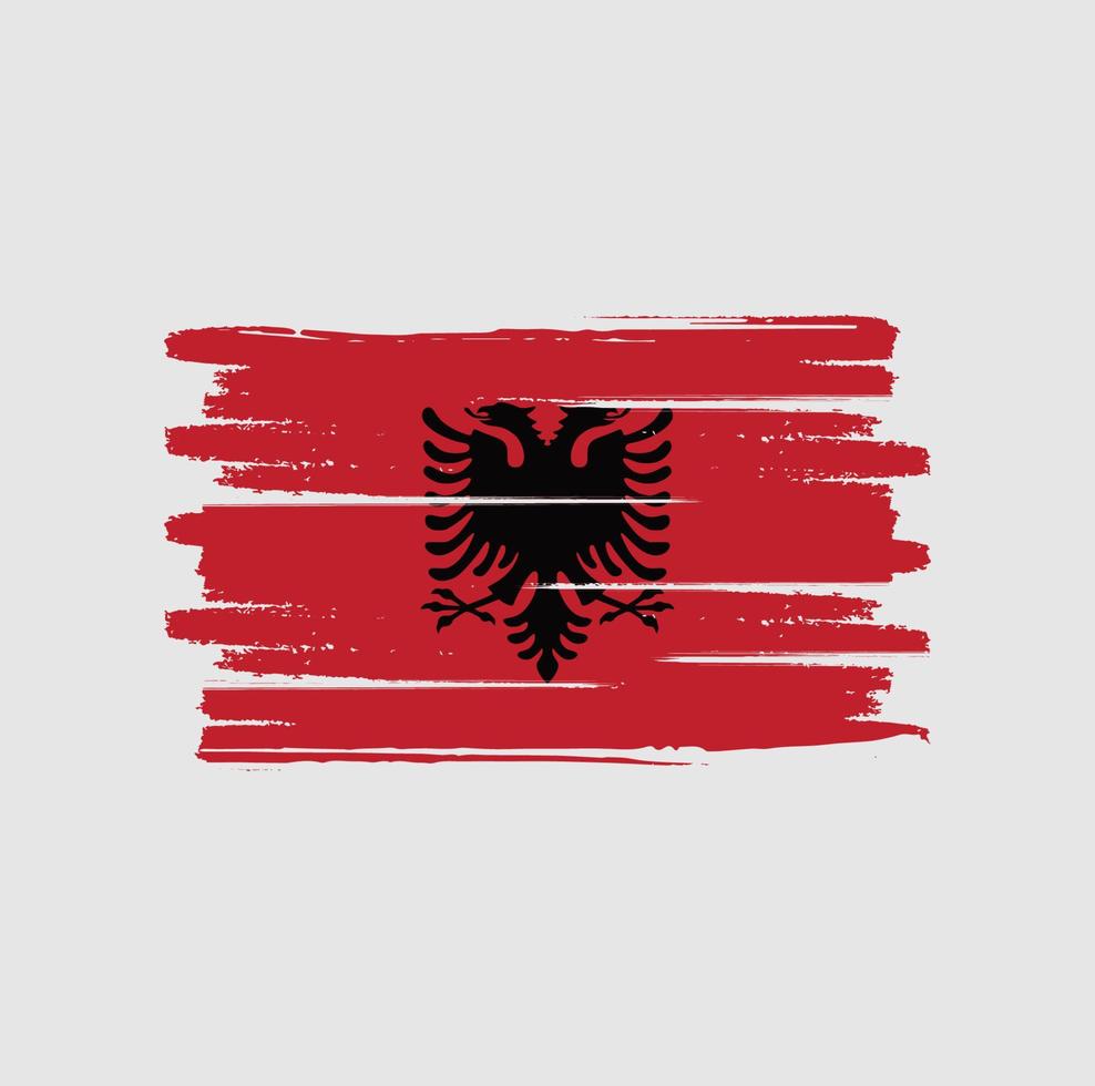 trazos de pincel de bandera de albania vector