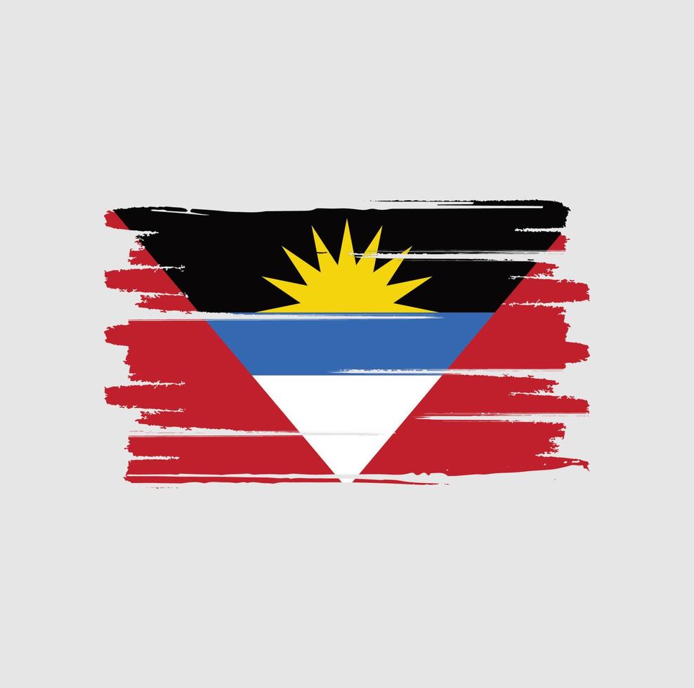 Antigua and Barbuda flag brush strokes vector