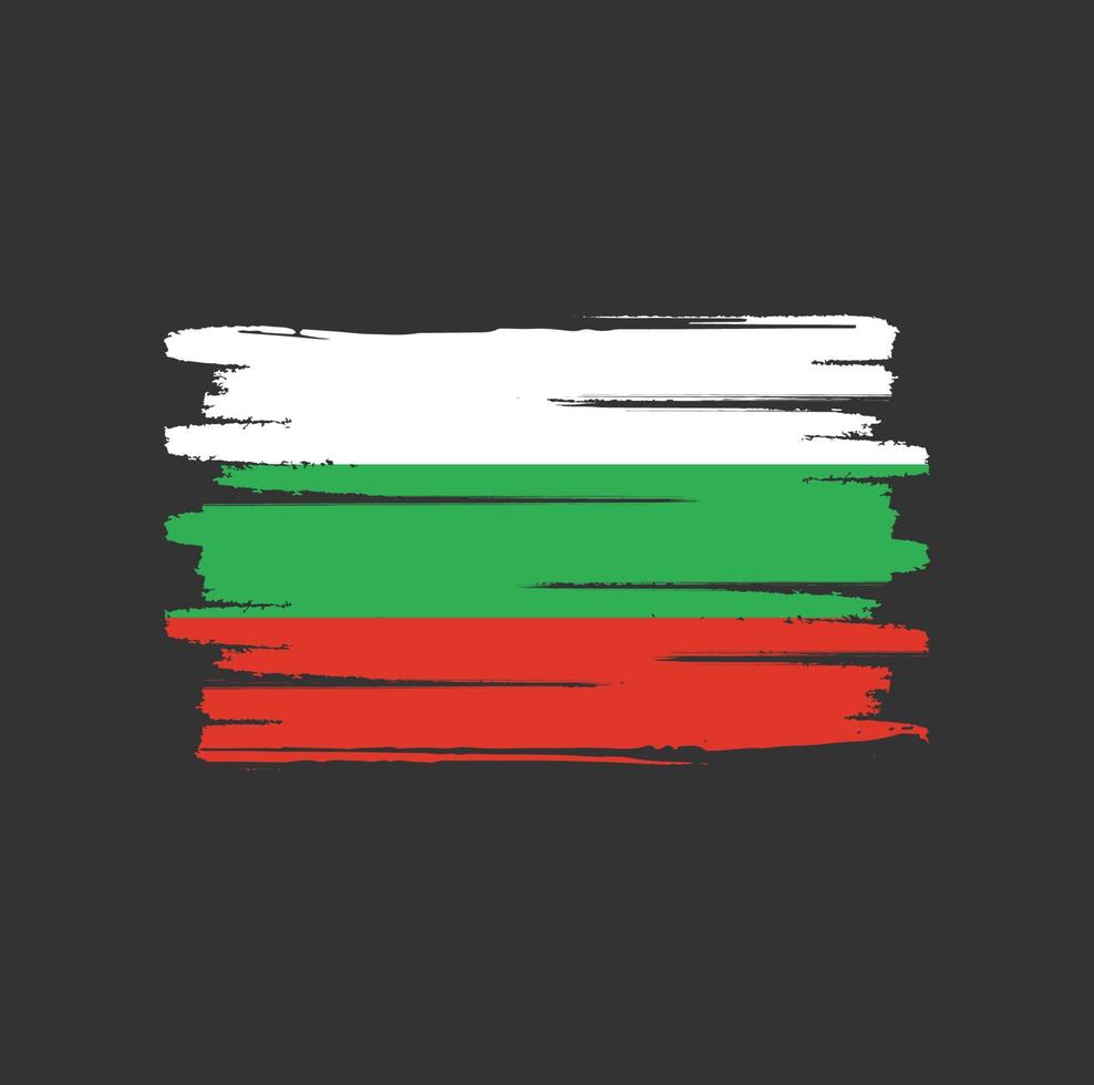 trazos de pincel de bandera de bulgaria vector