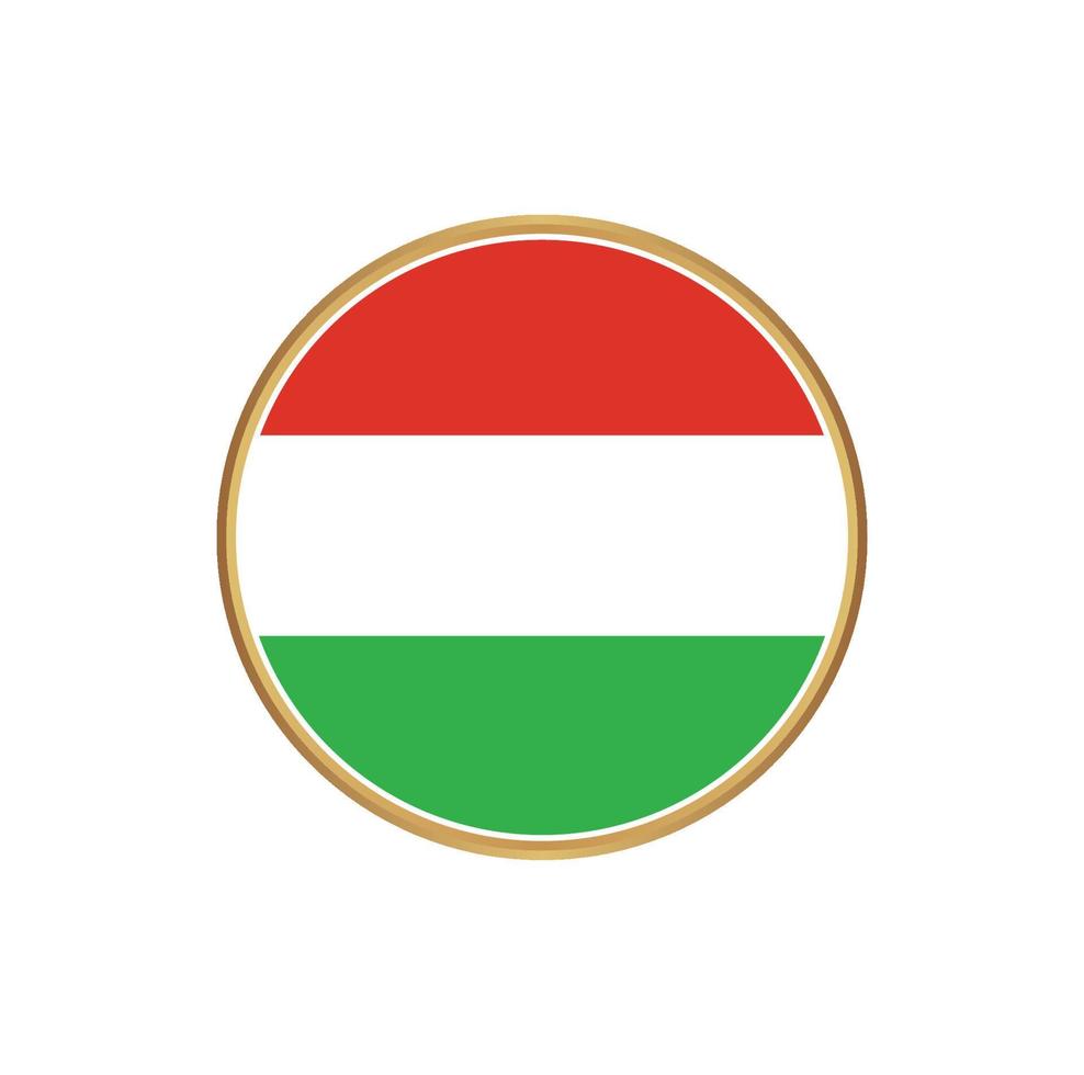 Hungary flag with golden frame vector