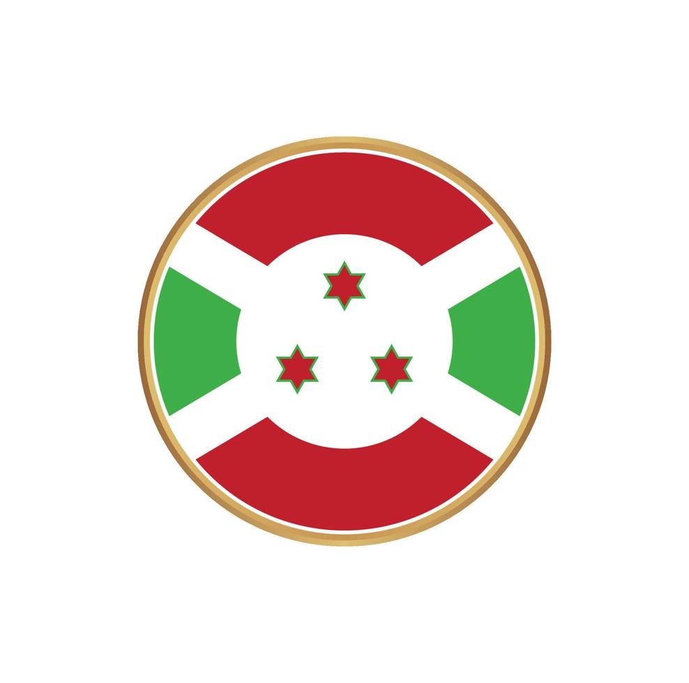 Burundi flag with golden frame vector