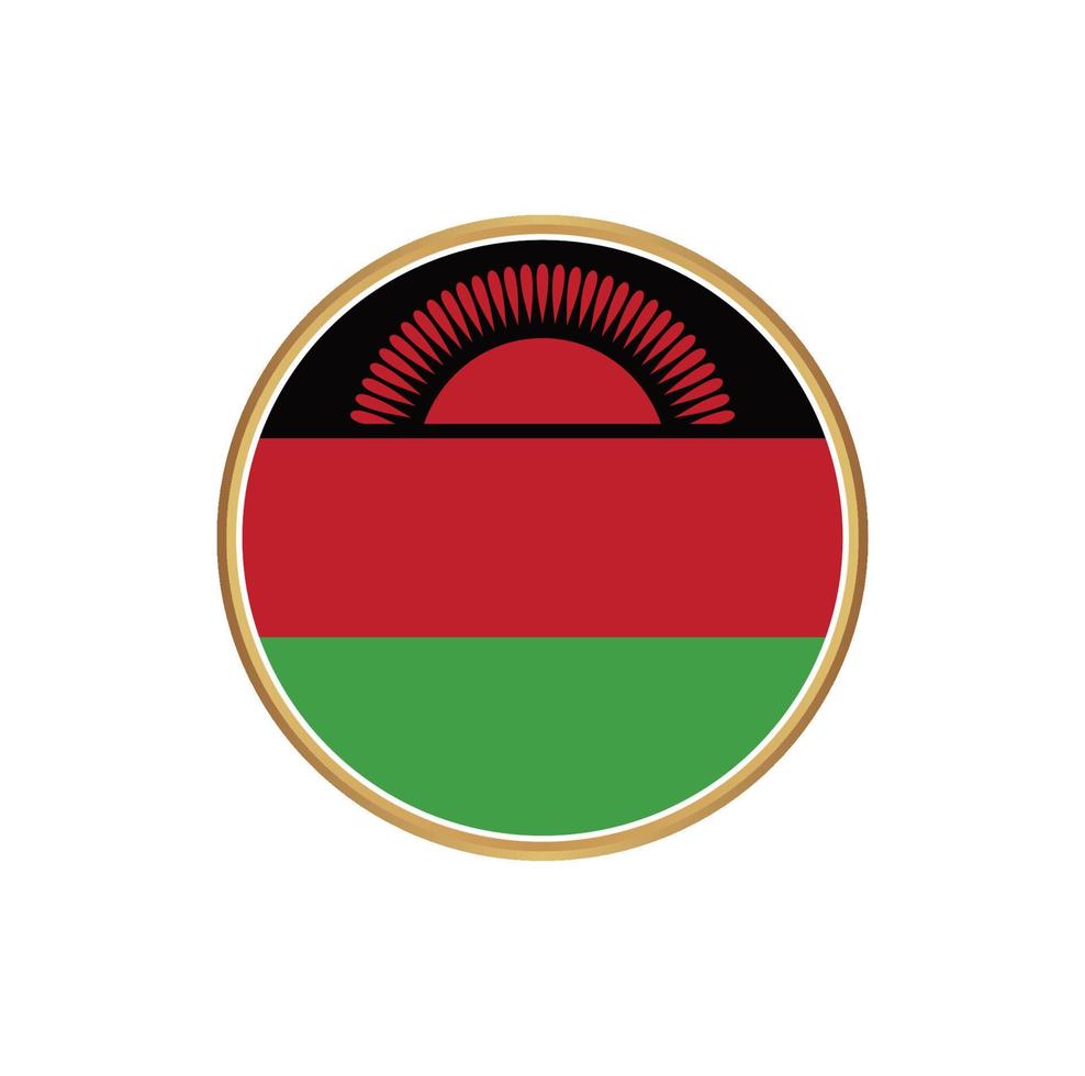 Malawi flag with golden frame vector