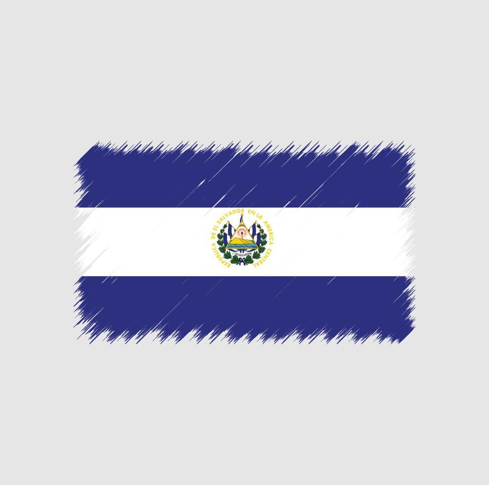 trazo de pincel de la bandera de el salvador. bandera nacional vector