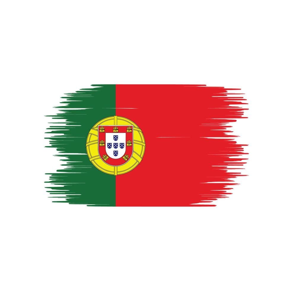 Portugal flag brush stroke. National flag vector