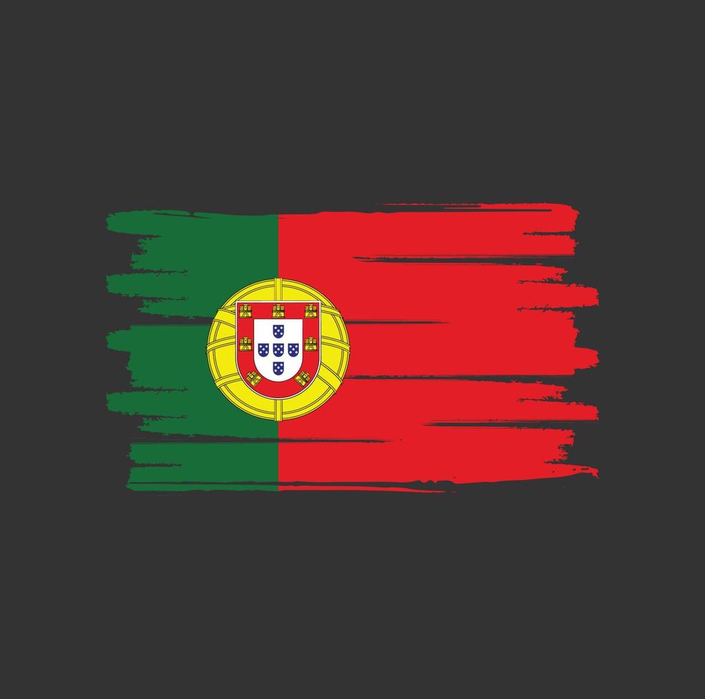 trazos de pincel de bandera de portugal vector