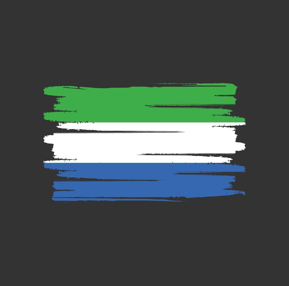 Sierra Leone flag brush strokes vector