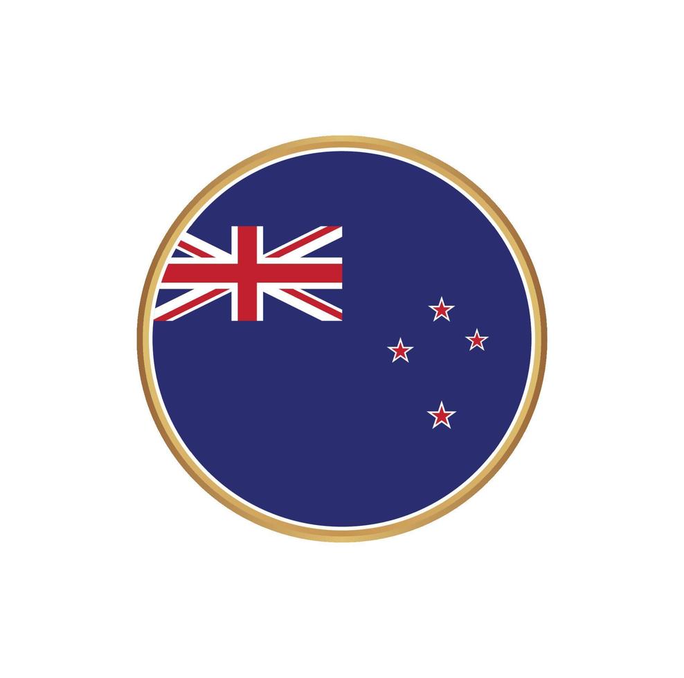New Zealand flag with golden frame vector