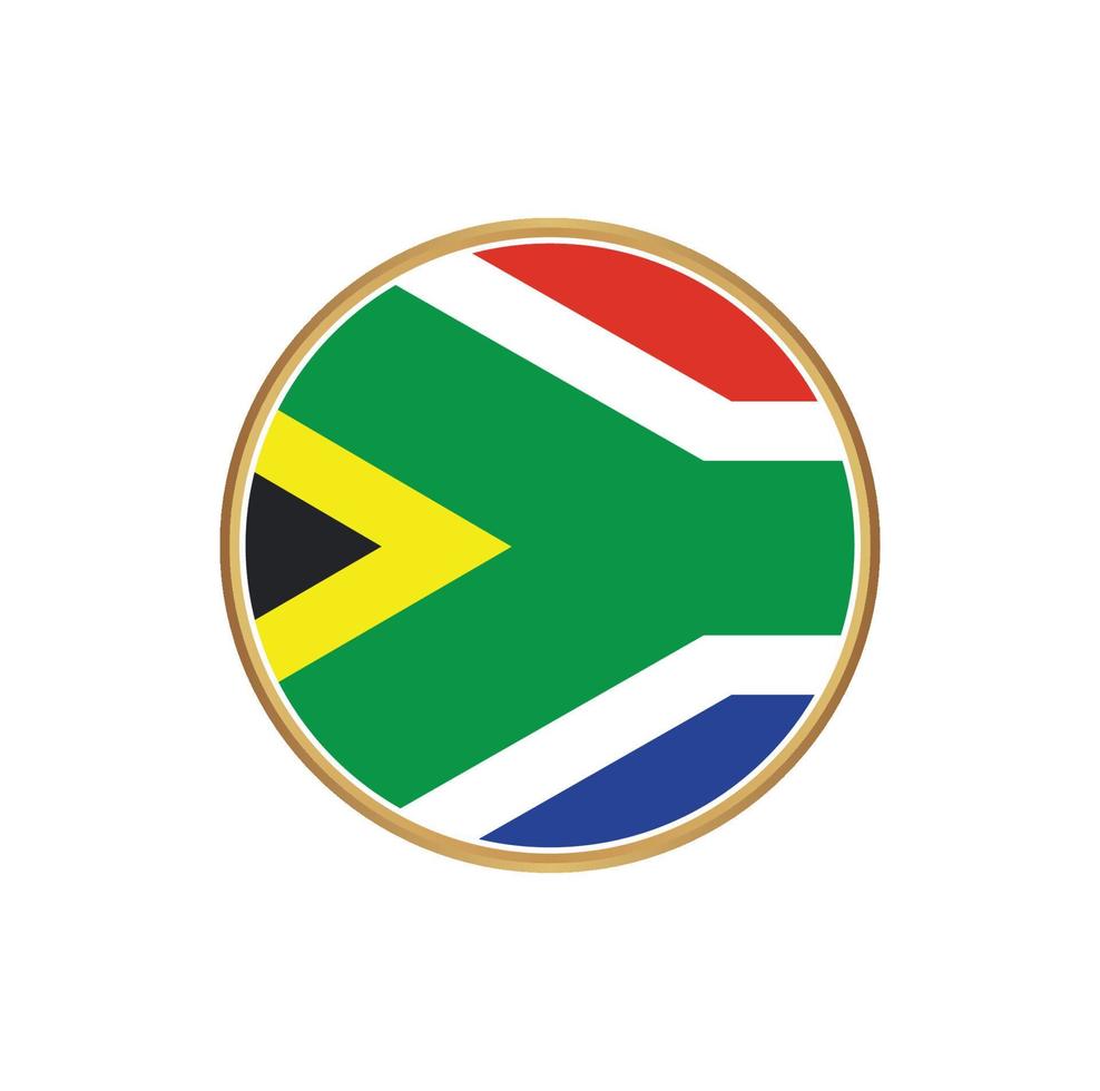 South Africa flag with golden frame vector