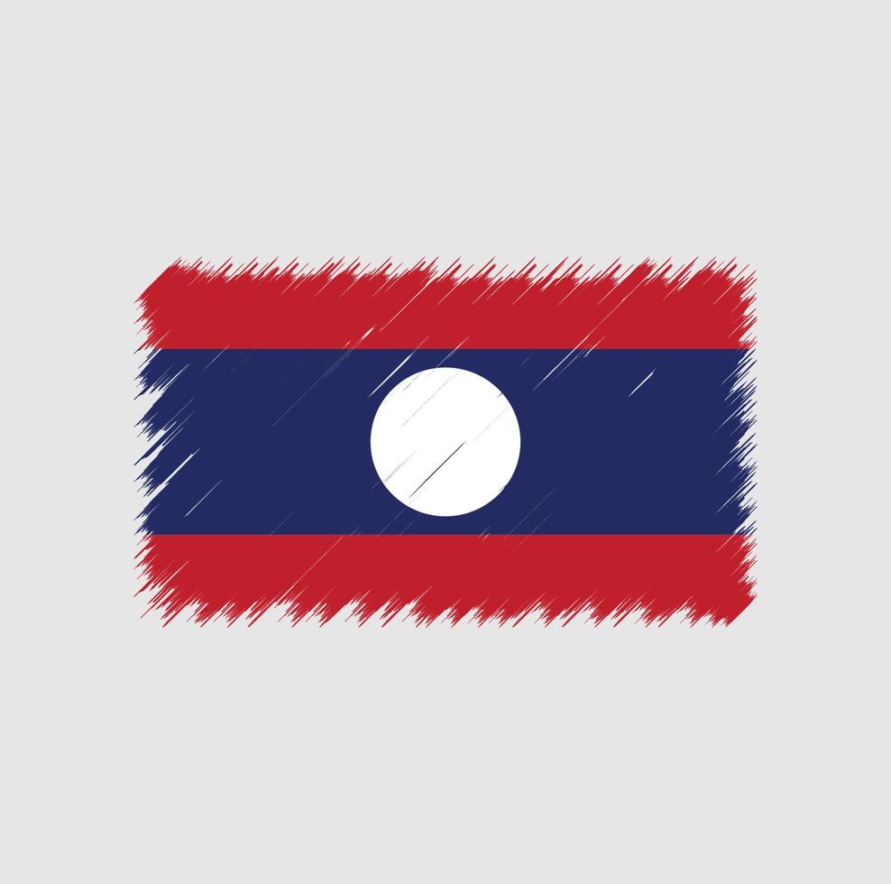 trazo de pincel de la bandera de laos. bandera nacional vector