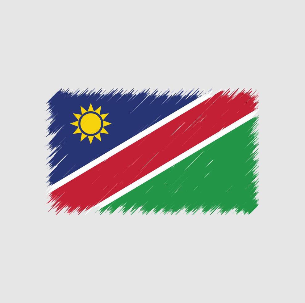 trazo de pincel de bandera de namibia. bandera nacional vector