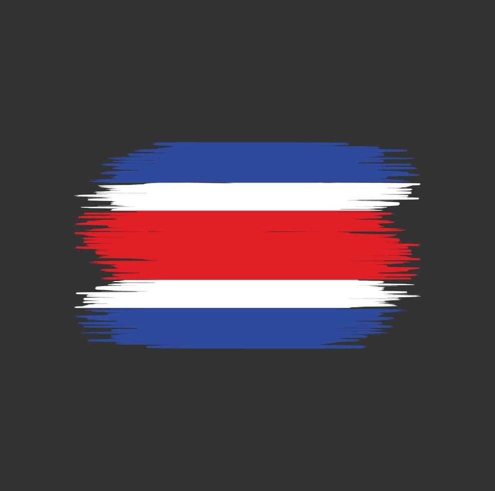 Costa Rica flag brush stroke. National flag vector