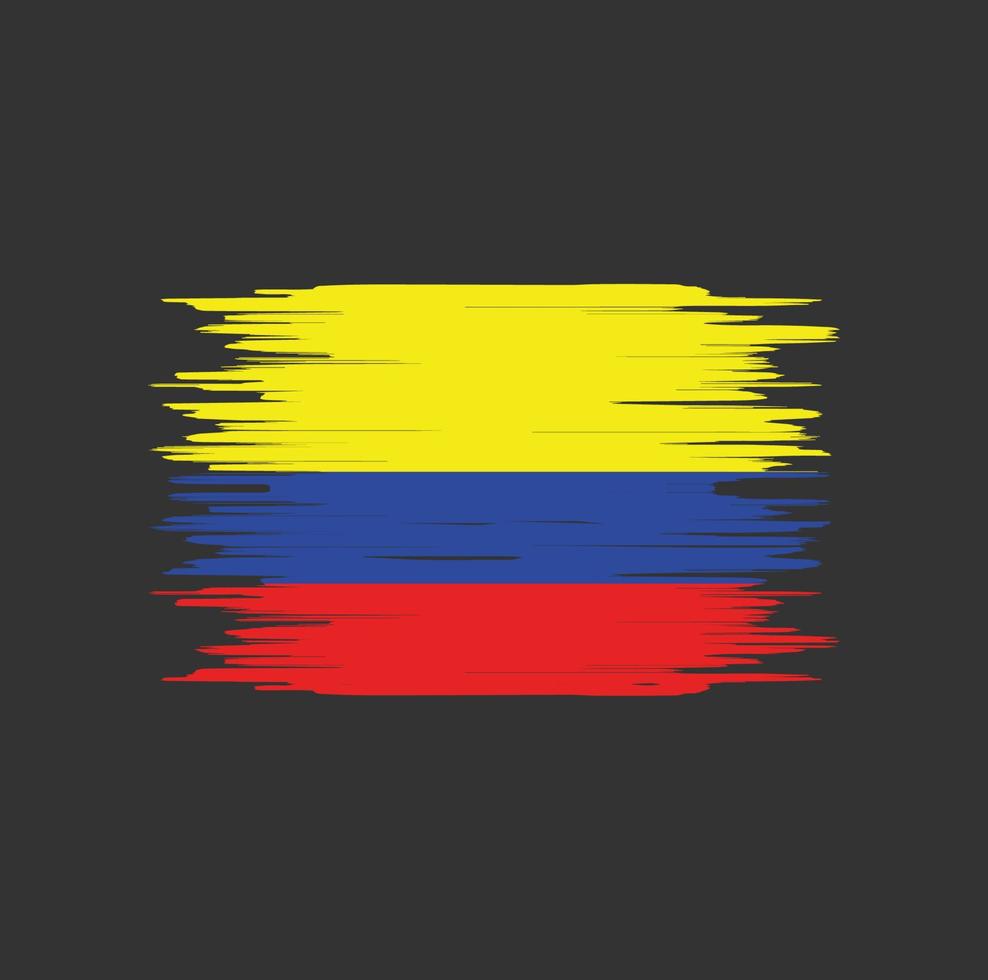 trazo de pincel de bandera de colombia. bandera nacional vector