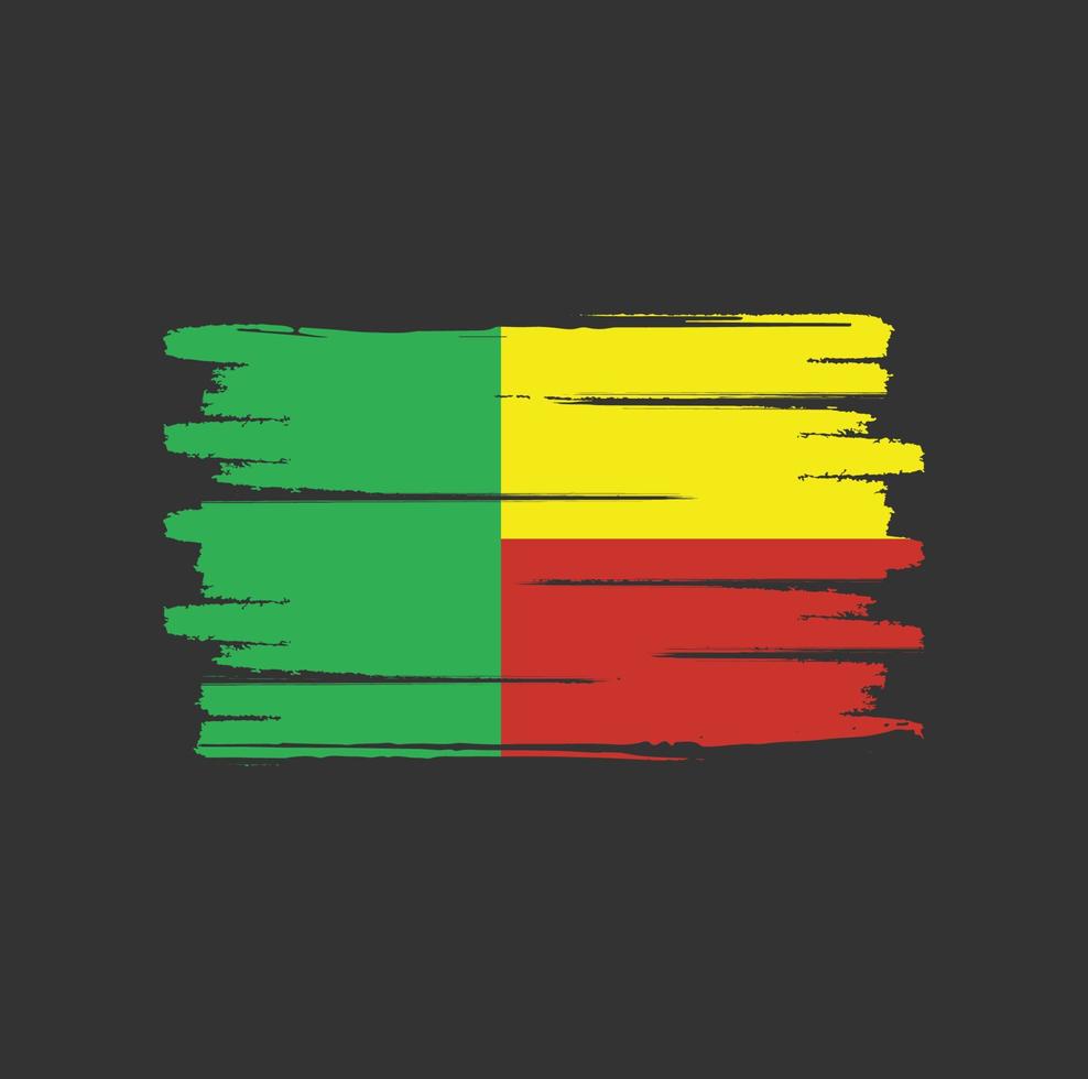 Benin flag brush strokes vector