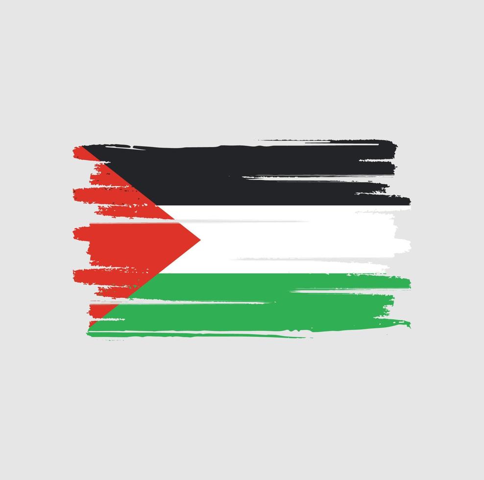 Palestine flag brush strokes vector