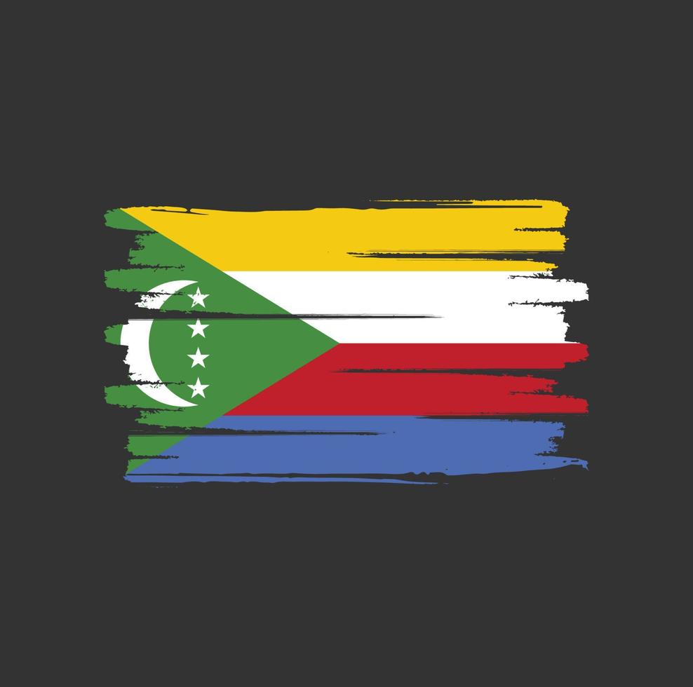 Comoros flag brush strokes vector