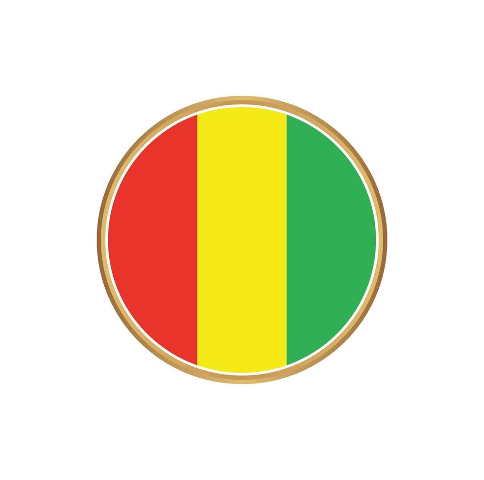 Guinea flag with golden frame vector
