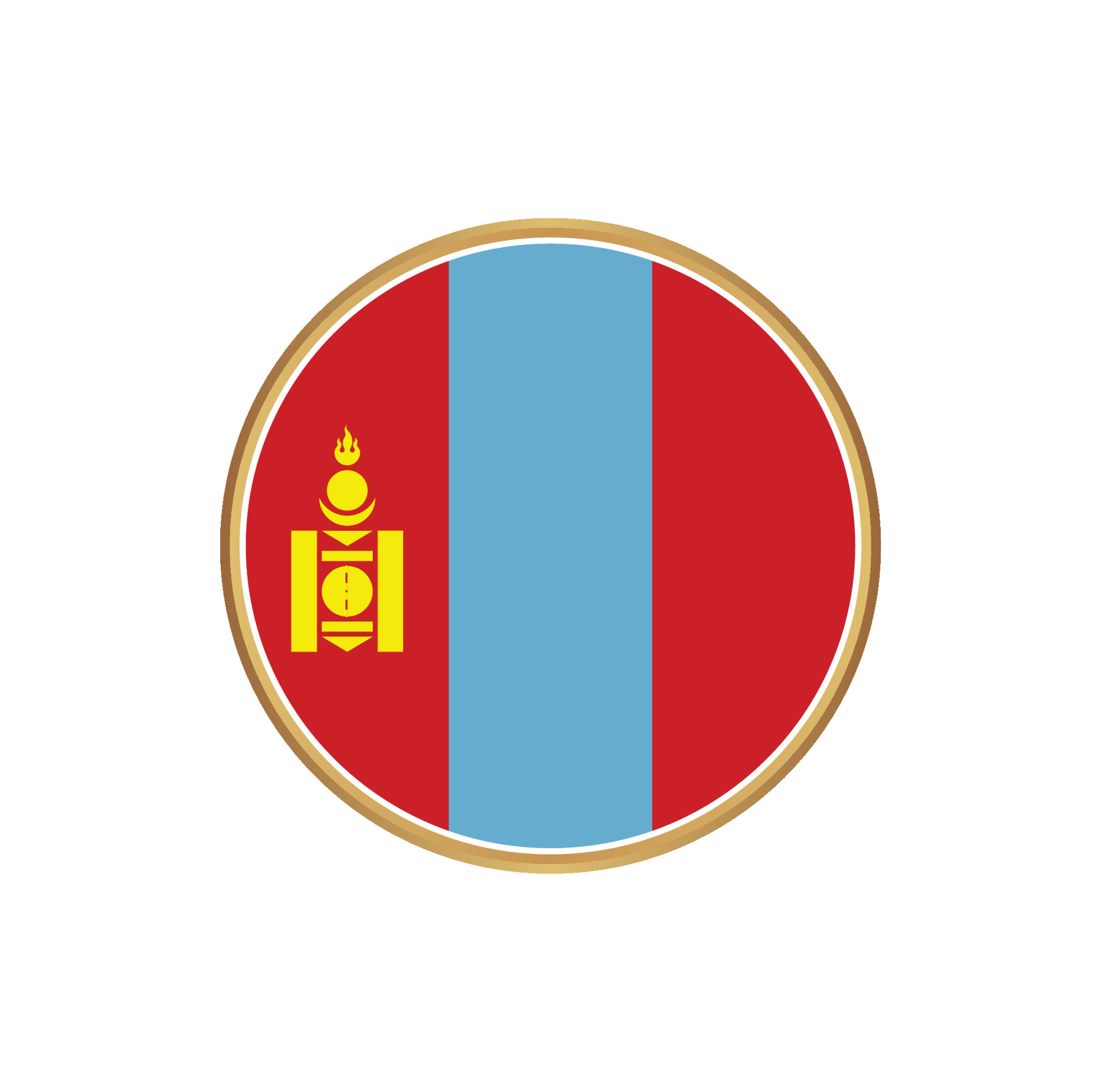 Mongolia flag with golden frame 5946031 Vector Art at Vecteezy