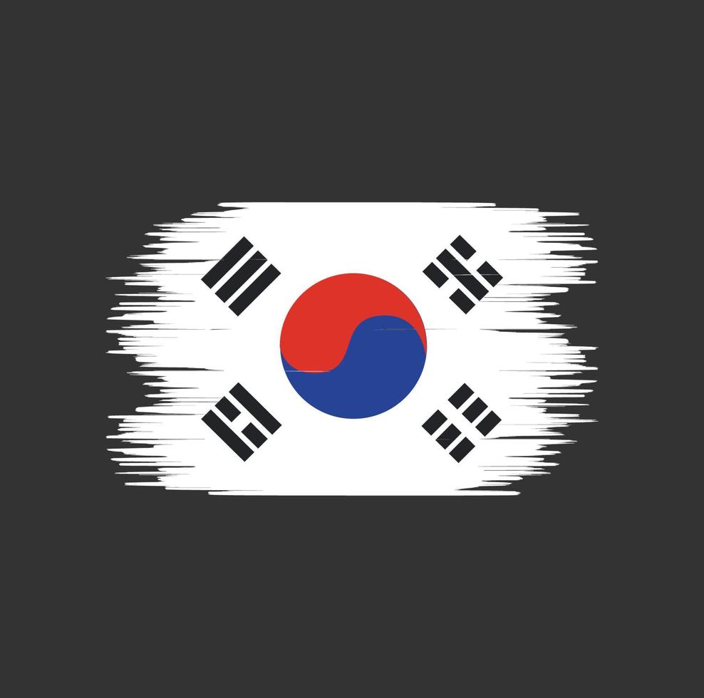 South Korea flag brush stroke. National flag vector