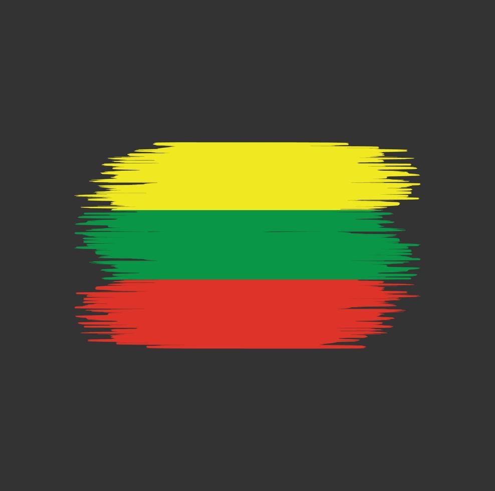 Lithuania flag brush stroke. National flag vector