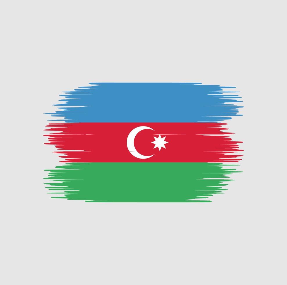 Azerbaijan flag brush stroke. National flag vector