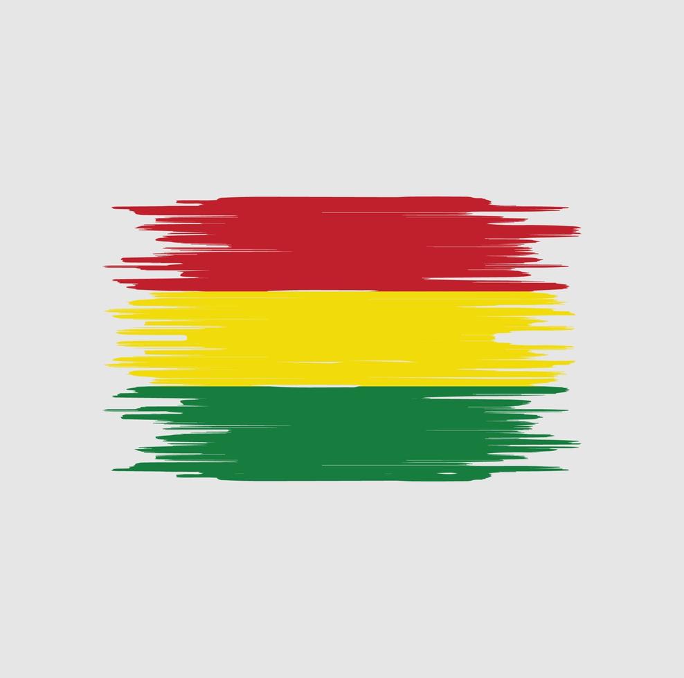 trazo de pincel de bandera boliviana. bandera nacional vector