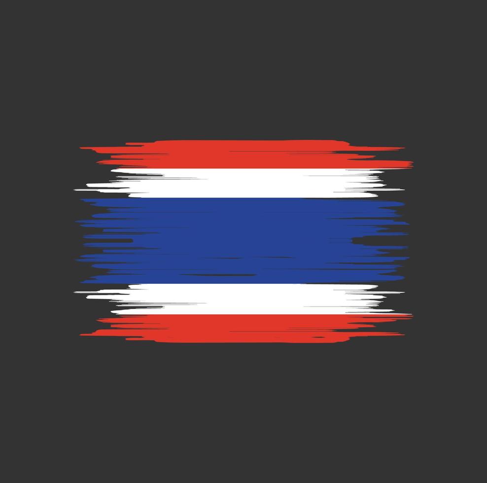 trazo de pincel de bandera de tailandia. bandera nacional vector