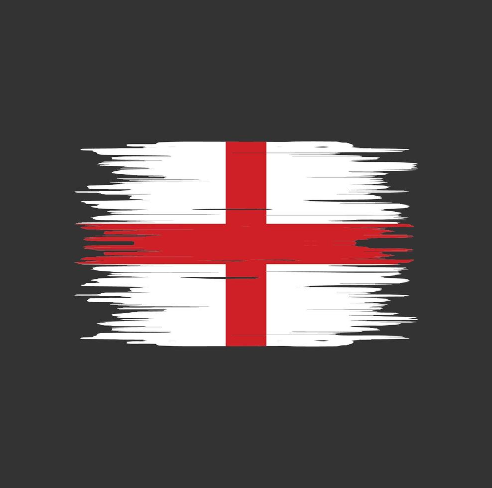 trazo de pincel de bandera de inglaterra. bandera nacional vector