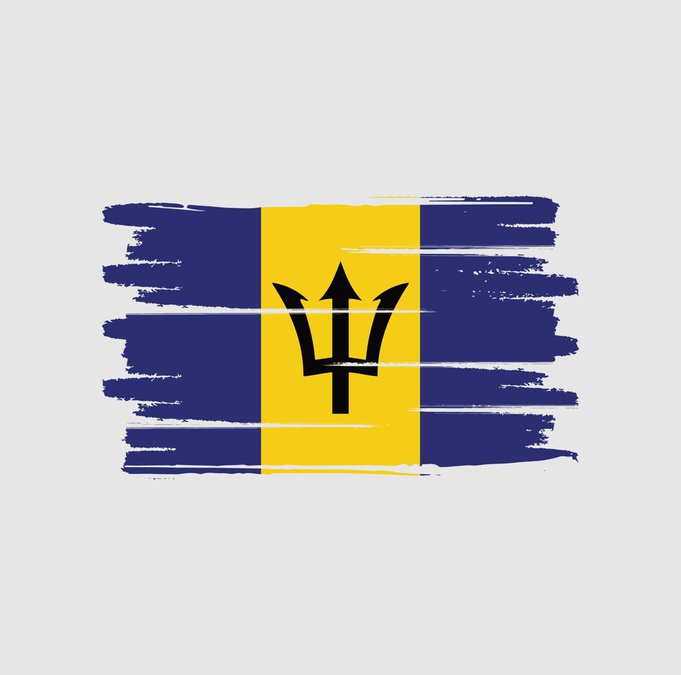 Barbados flag brush strokes vector
