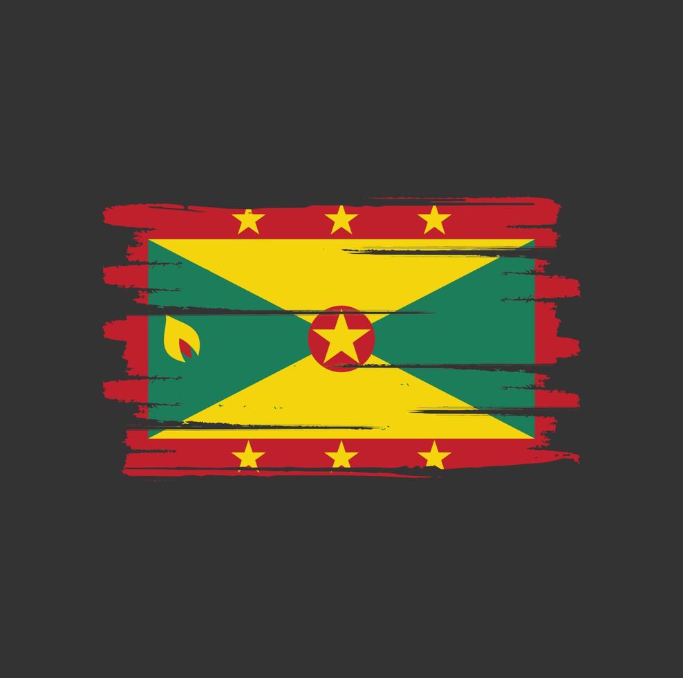 Grenada flag brush strokes vector