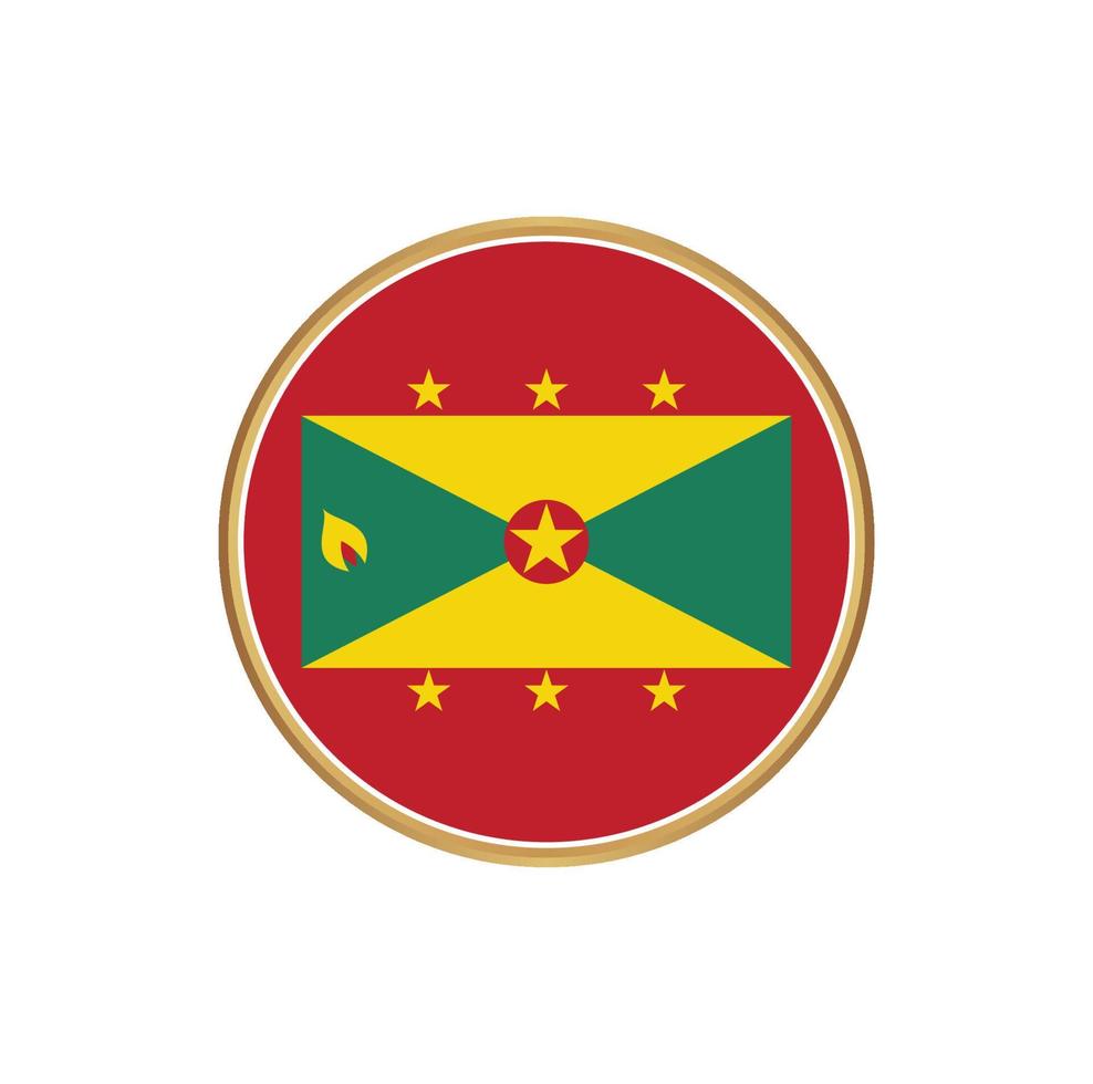 Grenada flag with golden frame vector